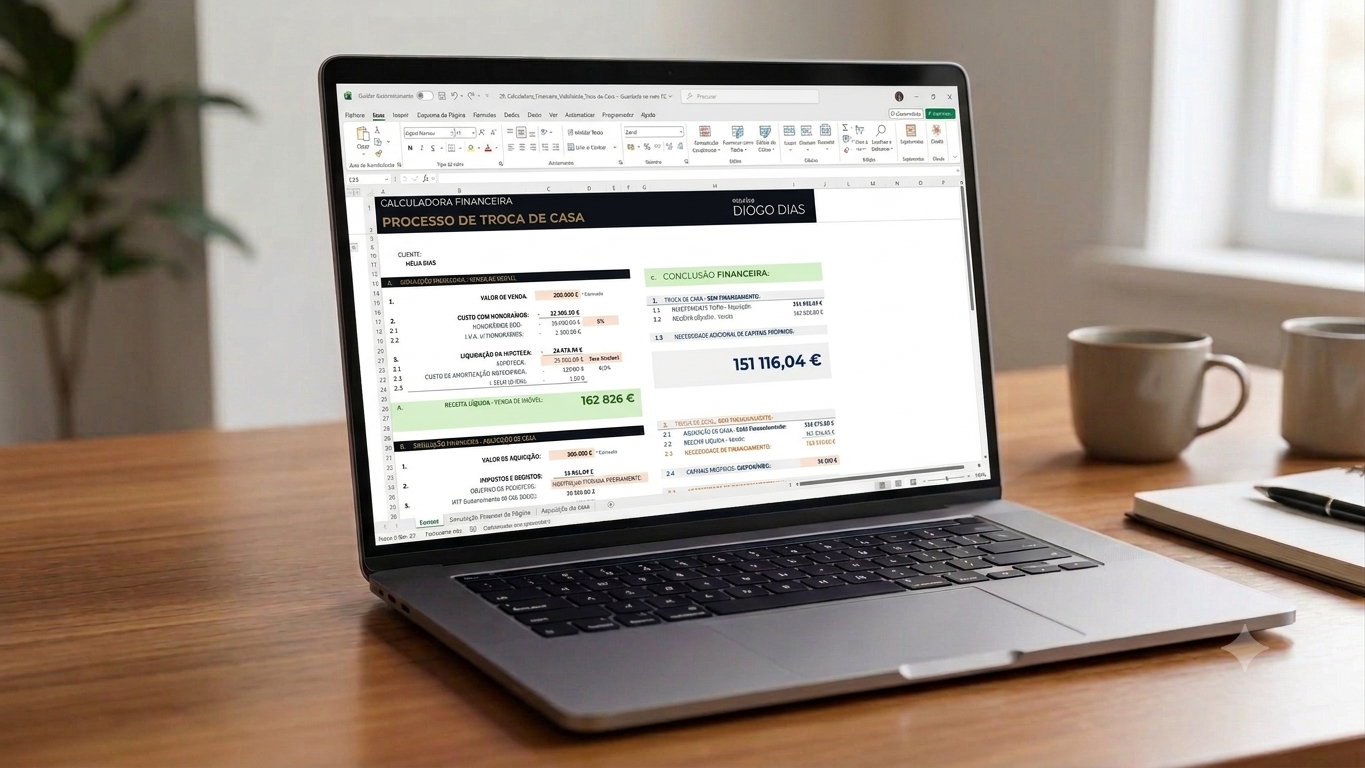 Calculadora de viabilidade — Módulo 4 (Ofertas) do Casa Vendida, em ecrã de portátil